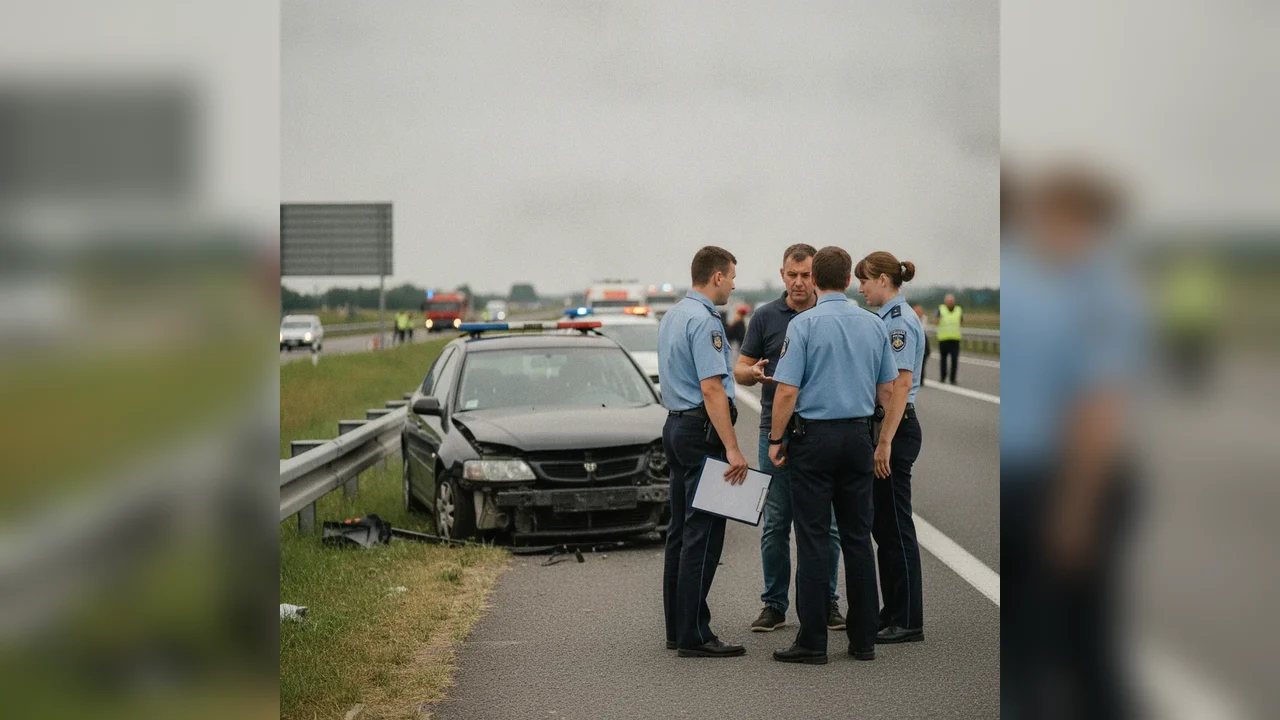 Accident pe E85 la Urechești: Un șofer de 82 de ani, rănit