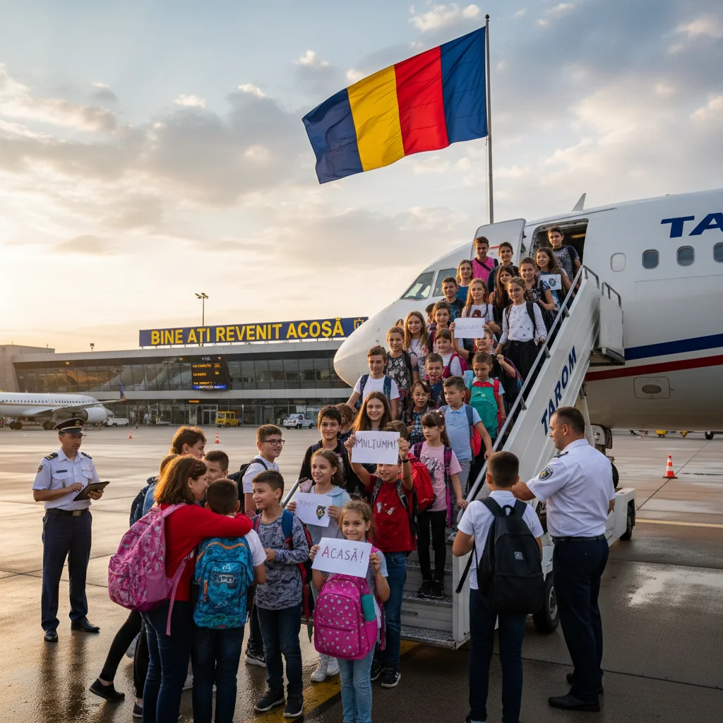 Breaking News! Imagini și filmări cu cei 28 de minori blocați în Dubai care au revenit acasă