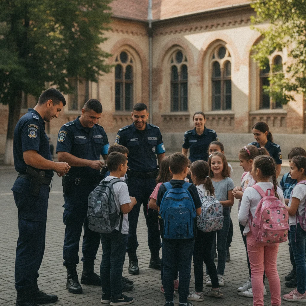 Dumbrăveni și Cândești: jandarmii vrânceni, în Școala Altfel