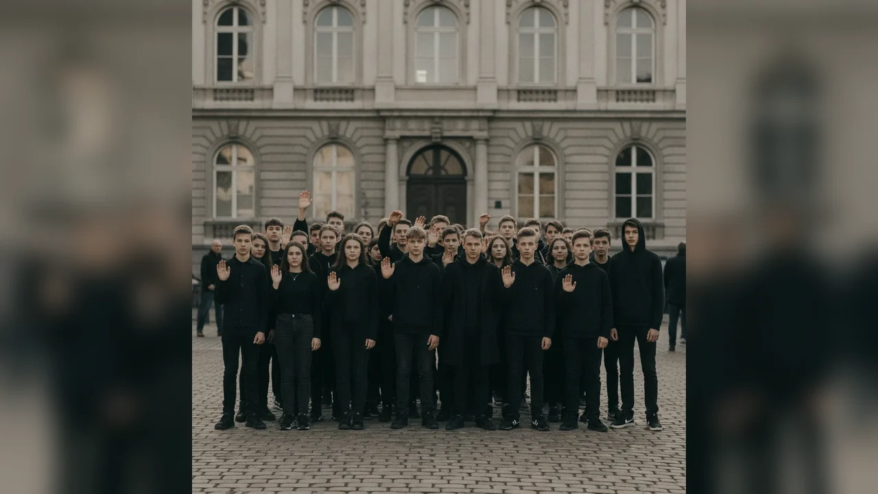 Elevii din Focșani protestează în negru împotriva uniformelor școlare obligatorii